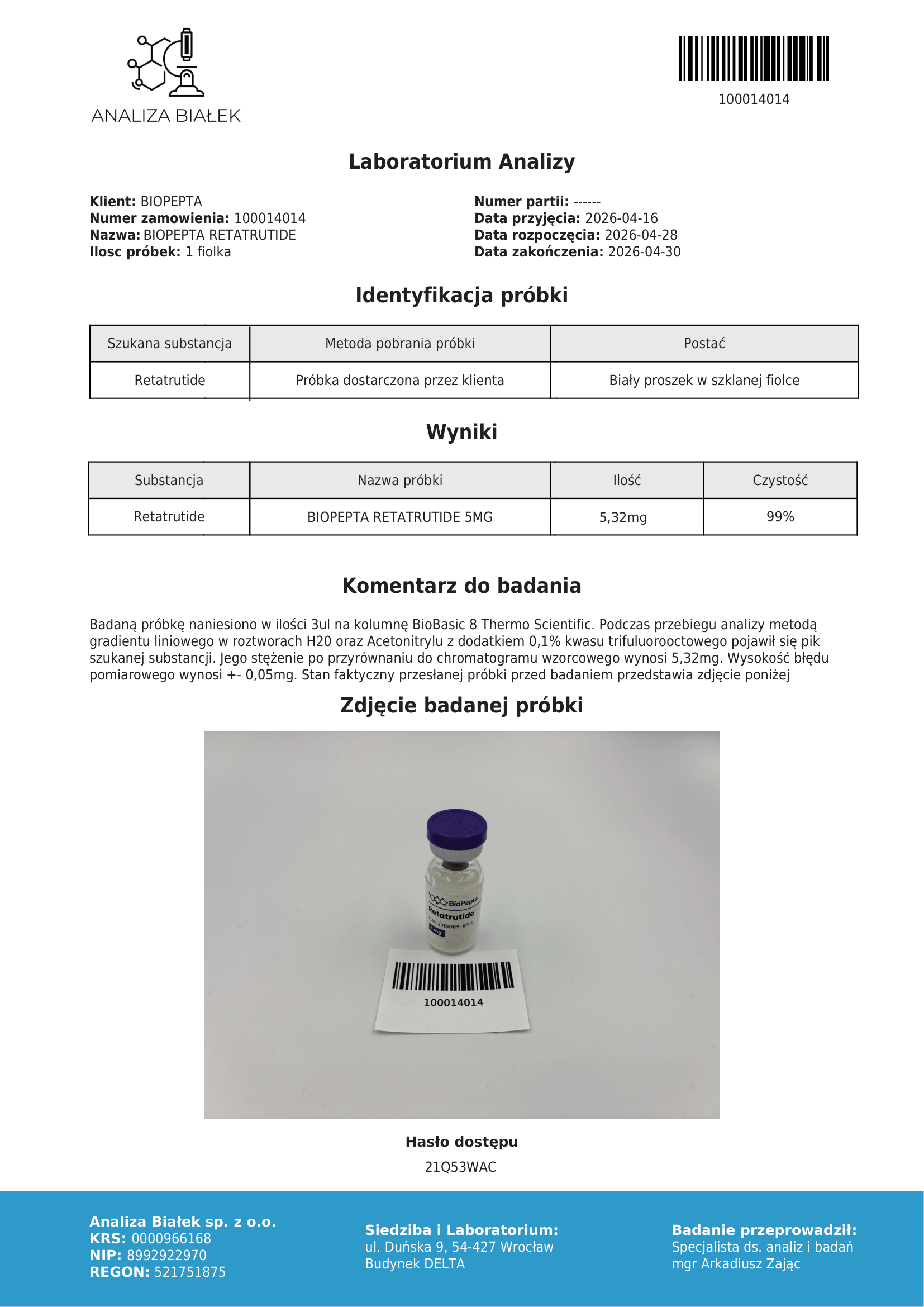 Retatrutide + BAC Water 3ml - obrazek 2