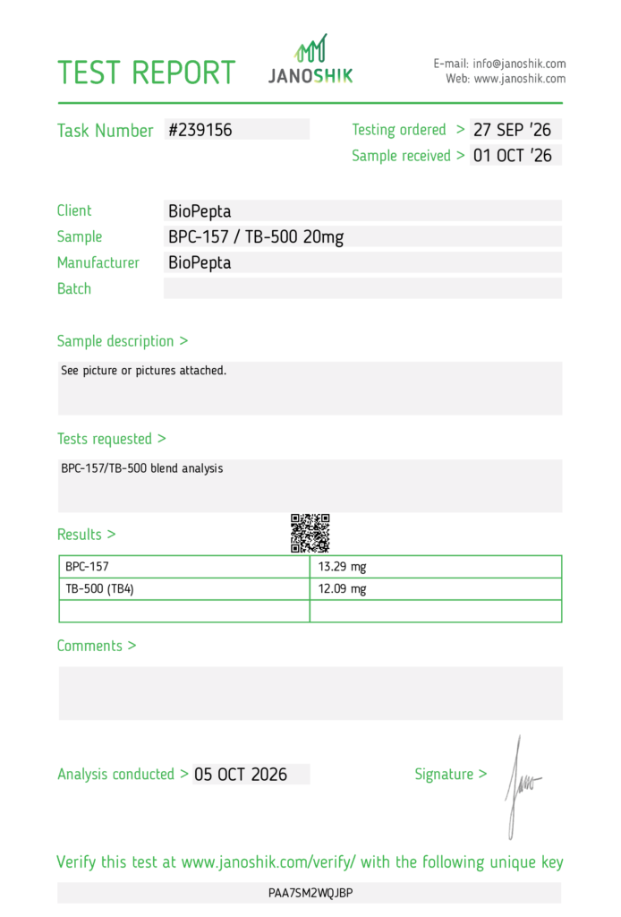 BPC-157/TB-500 BioPepta test