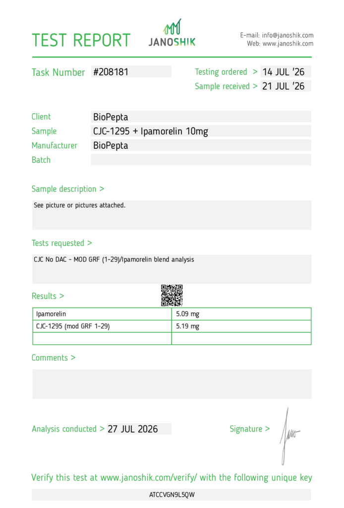 CJC-1295 + Ipamorelin badanie biopepta